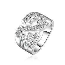 silver plated wedding rings crystal line anillo osohbr07 J4U66