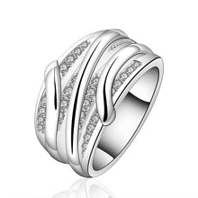 silver plated wedding rings crystal line anillo osohbr07 J4U66