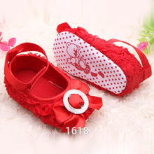 Baby Girls Rose Shoes Toddler party rose flower first walker princess dress shoes J4U66