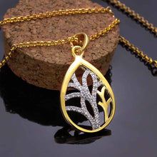 18k real gold plated women necklace water hollow crystal collane men jewelry smtpn11 J4U66