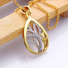 18k real gold plated women necklace water hollow crystal collane men jewelry smtpn11 J4U66