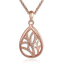 18k real gold plated women necklace water hollow crystal collane men jewelry smtpn11 J4U66