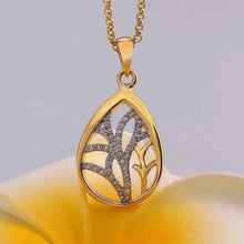 18k real gold plated women necklace water hollow crystal collane men jewelry smtpn11 J4U66