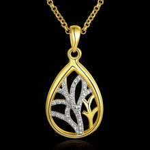 18k real gold plated women necklace water hollow crystal collane men jewelry smtpn11 J4U66