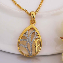 18k real gold plated women necklace water hollow crystal collane men jewelry smtpn11 J4U66