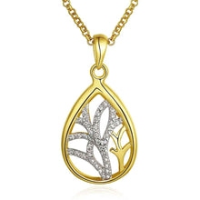 18k real gold plated women necklace water hollow crystal collane men jewelry smtpn11 J4U66