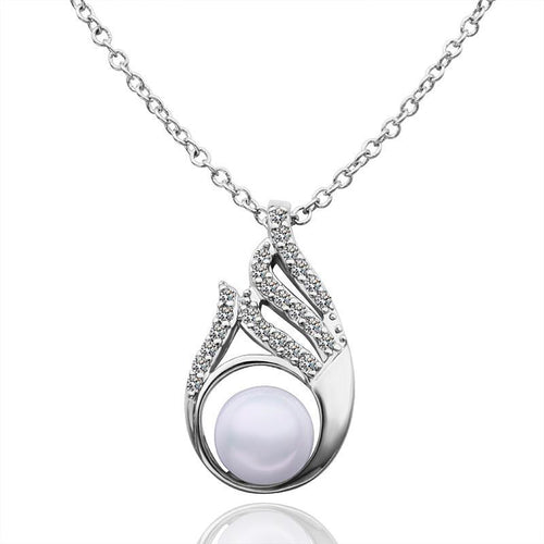 18k gold plated necklaces flower pearcolares charms hbn055 J4U66