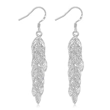 silver earring leaves brincos bijoux women smte74 J4U66
