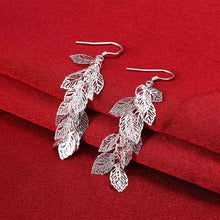 silver earring leaves brincos bijoux women smte74 J4U66