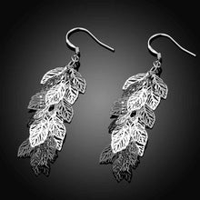 silver earring leaves brincos bijoux women smte74 J4U66
