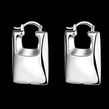 silver earrings rectangle clip orecchini oso smte70 J4U66