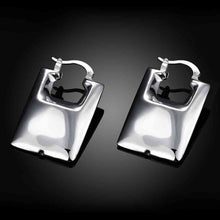 silver earrings rectangle clip orecchini oso smte70 J4U66