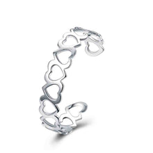 silver plated bangles full hearts women wedding bracelet fine jewelry smtb11 J4U66