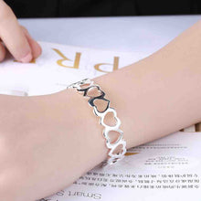 silver plated bangles full hearts women wedding bracelet fine jewelry smtb11 J4U66