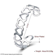 silver plated bangles full hearts women wedding bracelet fine jewelry smtb11 J4U66