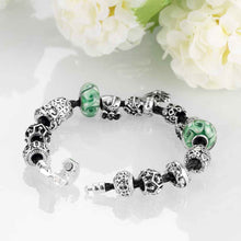 silver plated bracelets bangles size round heart pendant pulseras hombre love J4U66