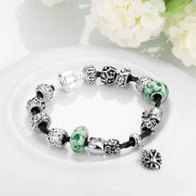 silver plated bracelets bangles size round heart pendant pulseras hombre love J4U66