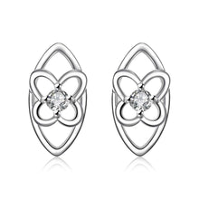 silver plated earings semi hollow bow stud oorbellen jewelry display hbe30 J4U66