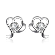 silver plated earings semi hollow bow stud oorbellen jewelry display hbe30 J4U66