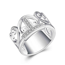 silver plated engagement ring lasuo holow men ring bijouterie hbr05 J4U66