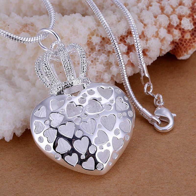 silver plated necklaces amp pendants hollow heart choker bijoux femme J4U66