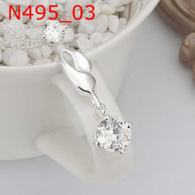 silver plated pendants crystal colar feminino hbn005 J4U66
