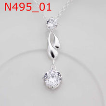 silver plated pendants crystal colar feminino hbn005 J4U66