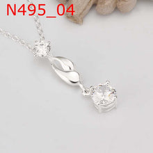 silver plated pendants crystal colar feminino hbn005 J4U66