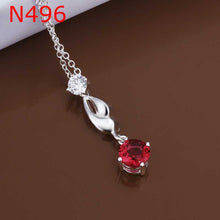 silver plated pendants crystal colar feminino hbn005 J4U66