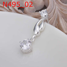silver plated pendants crystal colar feminino hbn005 J4U66
