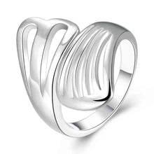 design silver plated engagement rings double leaves aliancas jewellery hbr102 J4U66