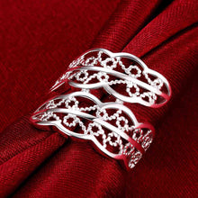 design silver plated engagement rings double leaves aliancas jewellery hbr102 J4U66