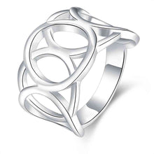 design silver plated wedding ring circle phase sets anillossmtr707 J4U66