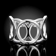 design silver plated wedding ring circle phase sets anillossmtr707 J4U66