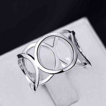 design silver plated wedding ring circle phase sets anillossmtr707 J4U66