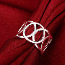 design silver plated wedding ring circle phase sets anillossmtr707 J4U66