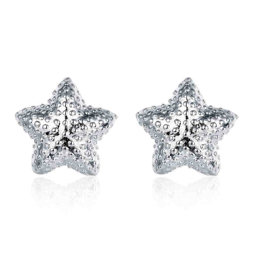 design luxurio silver earrings for women hollow star stud pendientes costume jewellery hbe1 J4U66