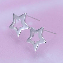 design luxurio silver earrings for women hollow star stud pendientes costume jewellery hbe1 J4U66