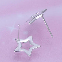 design luxurio silver earrings for women hollow star stud pendientes costume jewellery hbe1 J4U66