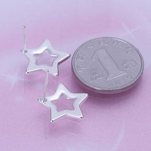 design luxurio silver earrings for women hollow star stud pendientes costume jewellery hbe1 J4U66