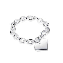 design luxurio silver plated charms bracelet heart tag pulseira masculina love smth27 J4U66