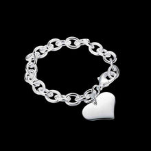 design luxurio silver plated charms bracelet heart tag pulseira masculina love smth27 J4U66