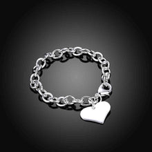 design luxurio silver plated charms bracelet heart tag pulseira masculina love smth27 J4U66