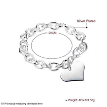 design luxurio silver plated charms bracelet heart tag pulseira masculina love smth27 J4U66