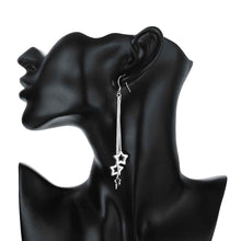 design luxurio silver plated earrings for women triple hollow starcufflinks love smte11 J4U66