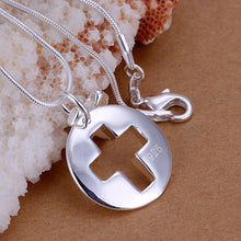 design luxurio silver plated necklaces pendants couple cross colar elegant J4U66