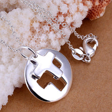 design luxurio silver plated necklaces pendants couple cross colar elegant J4U66