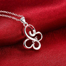 jewellery charms silver pendant butterfly insets colar love smtn J4U66