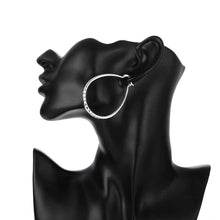 jewellery charms silver plated earring prismatic section hoop brinco J4U66