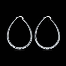 jewellery charms silver plated earring prismatic section hoop brinco J4U66